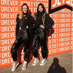 Brand ambassadors in streetwear at a Jetset Forever brand activation &mdash; promo staff in New York