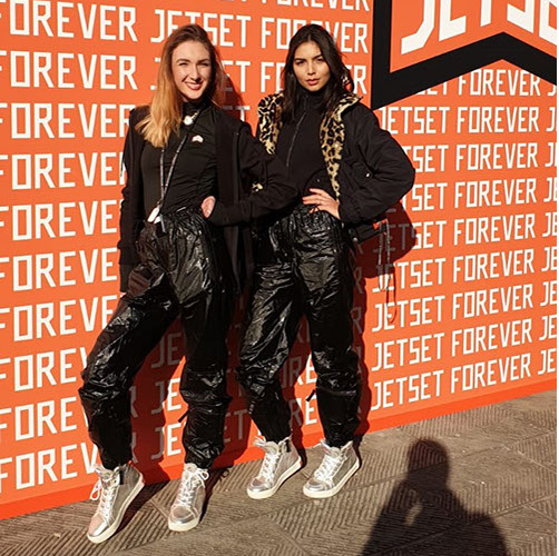 Brand ambassadors in streetwear at a Jetset Forever brand activation &mdash; promo staff in New York