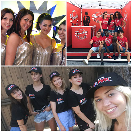 Promotion team distributing samples at a New York marketing event